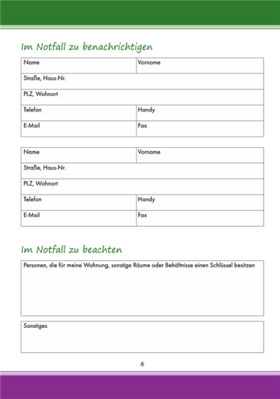 Im Notfall zu benachrichtigen