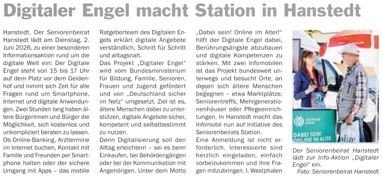 Der digitale Engel macht Station in Hanstedt